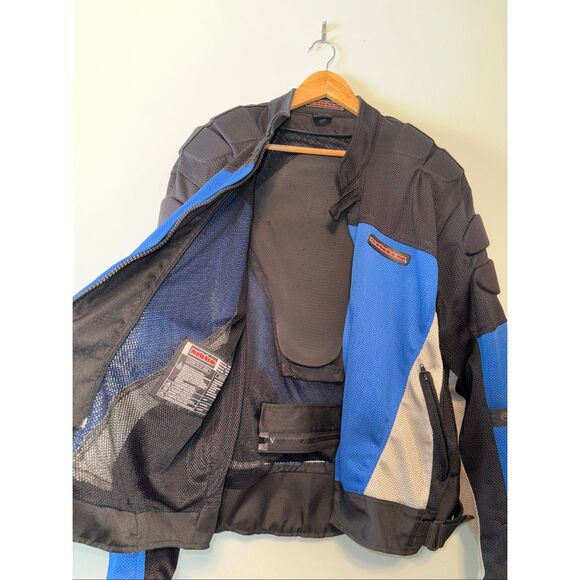 Motoboss Men's XXL Motorcycle Riding Jacket Blue Black Sporty Street Bike Gear - Picture 7 of 13
